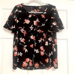 Black and Orange Blouse Ann Taylor